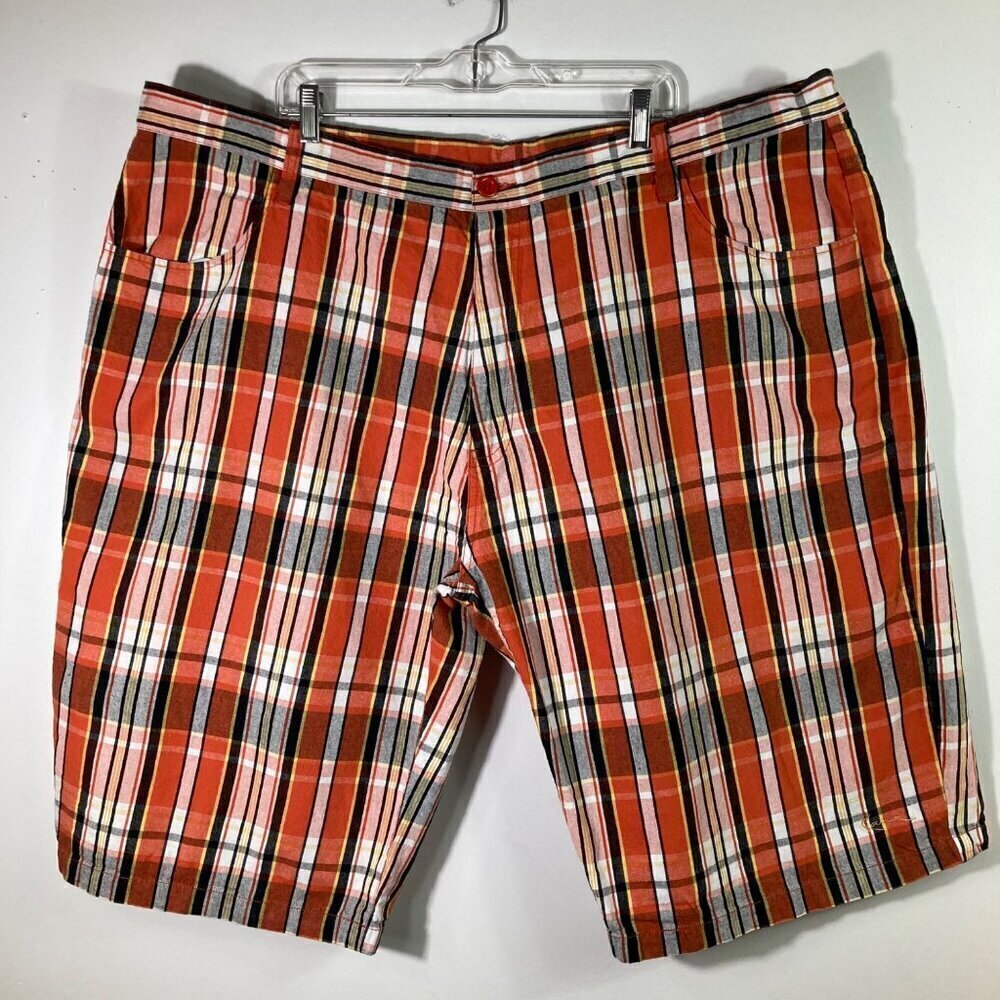 Mens Kani Gold Shorts Orange Plaid 50‎